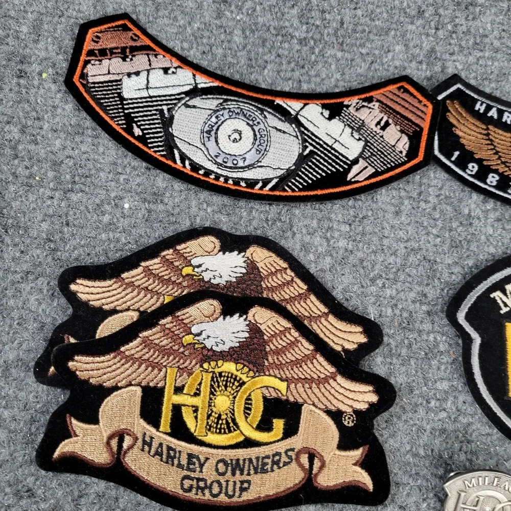 Harley Davidson HOG Owners Group Embroidered Patch‎ Pin Lot Mileage 1993-2014